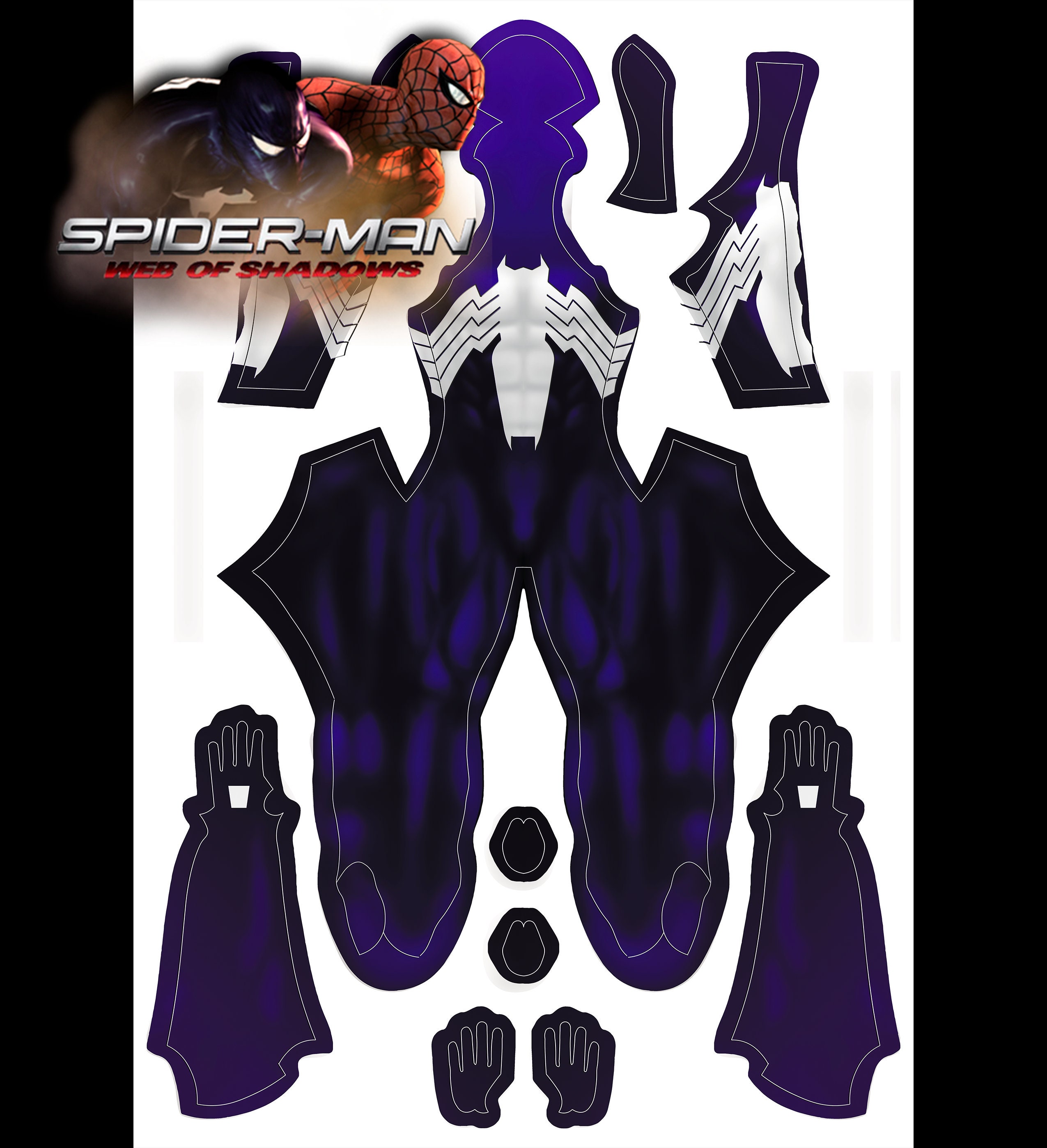 Spider-man Web of Shadows Symbiote Pattern V1 