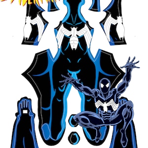 90s TAS Symbiote Spidey Pattern V1 (with toon styled muscle shade)