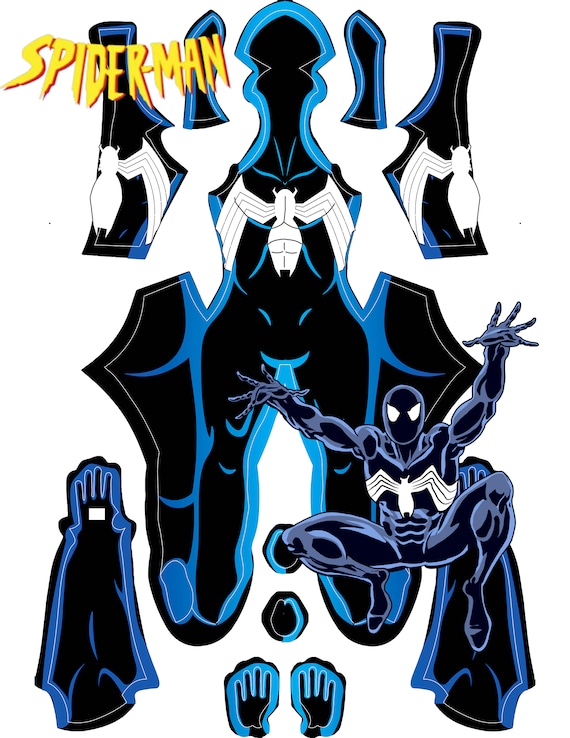 90s TAS Symbiote Spidey Pattern V1 (with toon styled muscle shade)