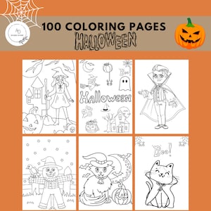 100 páginas para colorir de Halloween outono outono | Pinte seu mundo | Folhas imprimíveis | Download Digital Instantâneo