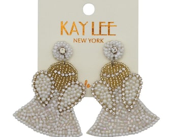 Kay Lee Christmas Angel Seed Bead Earrings