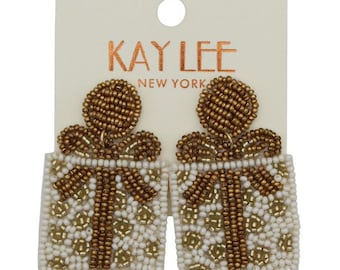 Kay Lee Christmas Present Gift Seed Bead Earrings