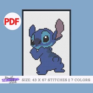 Lilo and Stitch Cross Stitch Pattern: Easy Beginner Design (PDF)