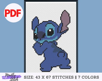 Lilo and Stitch Cross Stitch Pattern: Easy Beginner Design (PDF)