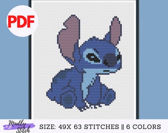 Lilo and Stitch Cross Stitch PDF Pattern easy for beginner