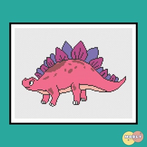 Dinosaur Stegosaurus Cross Stitch PDF Pattern | Easy for beginner | Instant Download