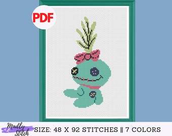 Lilo and Stitch Scrump Doll Cross Stitch Pattern: Easy Beginner (PDF)