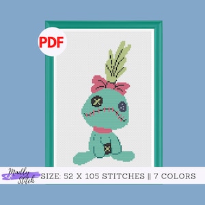 Lilo and Stitch Gloomy Scrump Doll Cross Stitch Pattern PDF instant download | easy for beginner