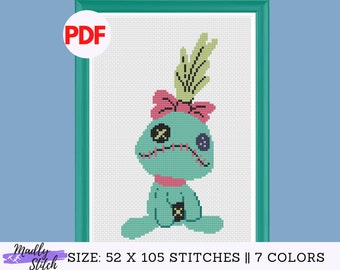 Lilo and Stitch Scrump Doll Cross Stitch Pattern: Easy Beginner PDF (Instant Download)