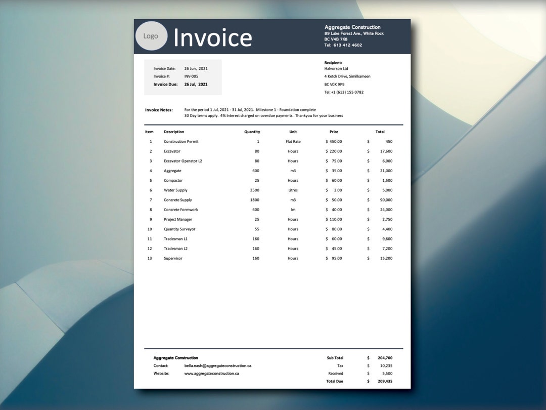 Invoice Kitwe Invoice Kit - Etsy