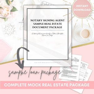 SAMPLE LOAN DOCUMENTS | Printable Digital Download Notary Loan Signing Agent Sample Loan Documents Package | Mock Documents | Real Estate