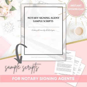 SIGNING AGENT SCRIPTS | Printable Digital Download Notary Loan Signing Agent Sample Scripts For Clients & Appointments