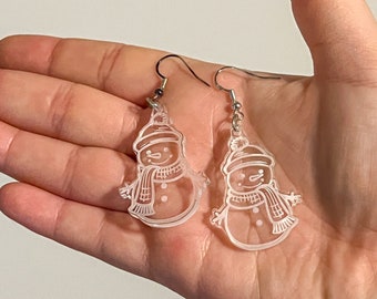 Boucles d'oreilles bonhomme de neige