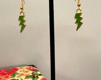 Petite Green Lightning Earrings