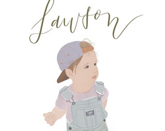 Nursery/Playroom Art: Custom Digital Illustration from Photo
