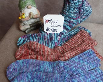 Handgestrickte Freizeitsocken mit Baumwolle in Größe 24/25
