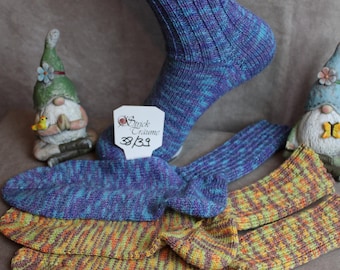 Handgestrickte Freizeitsocken mit Baumwolle in Größe 38/39