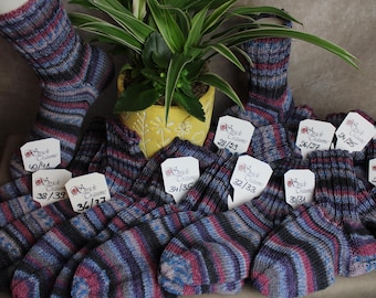 Chaussettes décontractées tricotées à la main en coton, disponibles en différentes tailles