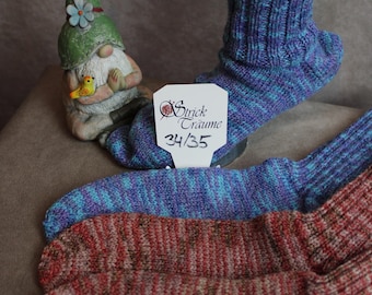 Handgestrickte Freizeitsocken mit Baumwolle in Größe 34/35