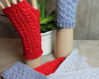Chauffe-poignets tricotés à la main avec ouverture pour le pouce - pièces uniques à un prix spécial !
