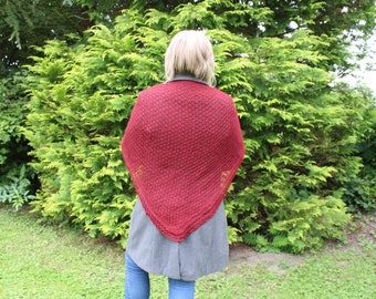 Châle triangulaire femme tricoté main - 100% bébé alpaga