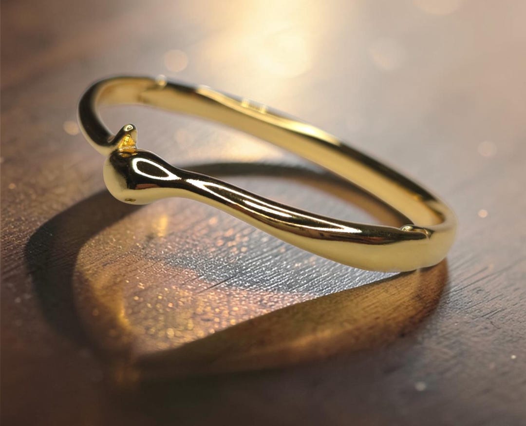 Bangle Roo Modern Hinged Gold Plated Bangle, Stainless Steel Bracelet - Etsy