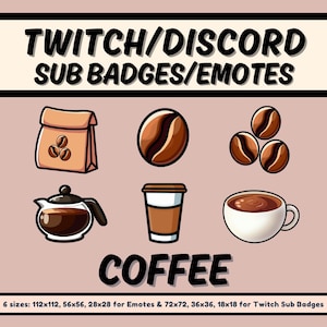 6-Pack Coffee Sub Badges for Twitch