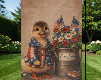 Vlag van patriottische eend, tuindecoratie Freedom, 4 juli buitenvlag, decor Americana veranda