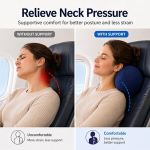Almohada de viaje con forma de bola, almohada cervical de microesferas para vuelos, almohada compacta para viajes en avión, almohada para mochileros, cojín para viajes en coche imagen 4