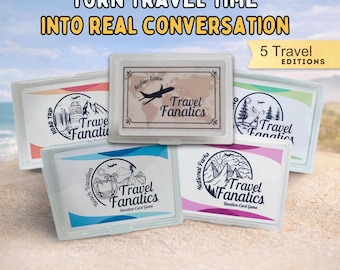 Travel Conversation Card Game | Road Trip, Airplane, Camping, Beach, National Parks & California | Gift for Families, Solo, Couples, Friends