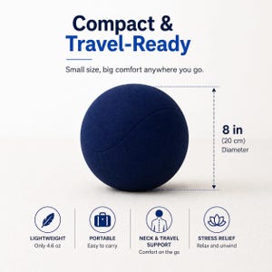 Almohada de viaje con forma de bola, almohada cervical de microesferas para vuelos, almohada compacta para viajes en avión, almohada para mochileros, cojín para viajes en coche imagen 2