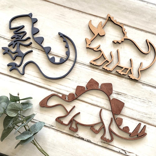 Dinosaur Wall Art Dinosaur Trio Wall Decor Set Nursery Etsy