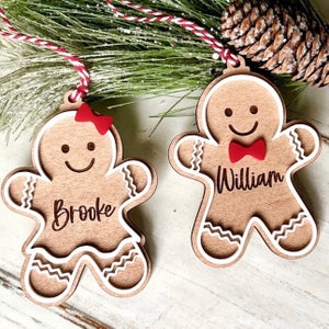 Personalized Gingerbread Ornament | Christmas Ornament | Engraved Ornament | Custom Kids Ornament | Kids Christmas Gift Idea