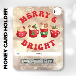 Carta denaro natalizia, Carta denaro PNG, Design carta denaro, Titolare carta regalo di Natale, Porta denaro PNG, Sublimazione carte denaro natalizio