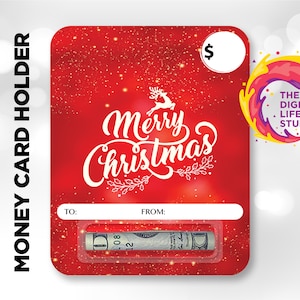 Carta denaro natalizia, Carta denaro PNG, Design carta denaro, Titolare carta regalo di Natale, Porta denaro PNG, Sublimazione carte denaro natalizio
