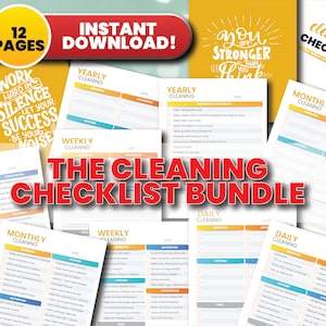 Cleaning Checklist Printable, Editable Weekly Cleaning,  Home Cleaning Schedule,  Cleaning Planner,  Monthly Cleaning,  Cleaning List Bundle