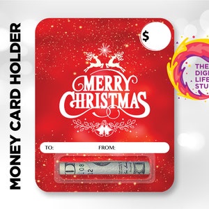 Carta denaro natalizia, Carta denaro PNG, Design carta denaro, Titolare carta regalo di Natale, Porta denaro PNG, Sublimazione carte denaro natalizio