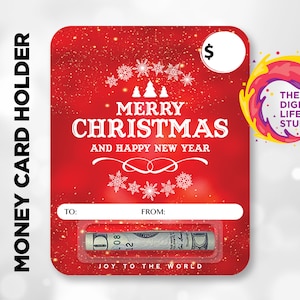 Carta denaro natalizia, Carta denaro PNG, Design carta denaro, Titolare carta regalo di Natale, Porta denaro PNG, Sublimazione carte denaro natalizio
