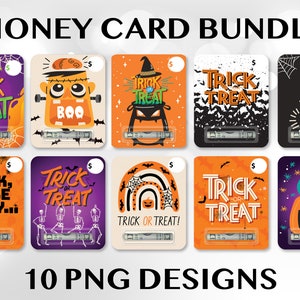 Pacchetto carte denaro Halloween, Carta denaro PNG, Design carta denaro, Titolare carta regalo Halloween, Porta denaro PNG, Design sublimazione, Denaro PNG