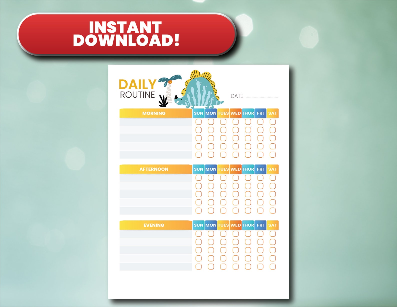 Kids Daily Routine Cleaning Checklist Printable Responsibility - Etsy