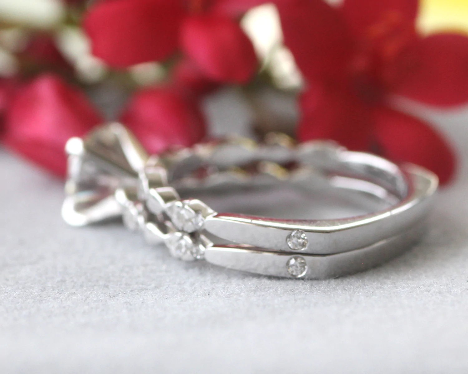 40 Saleclassic Round Cut Engagement Ring With Wedding Ring Etsy