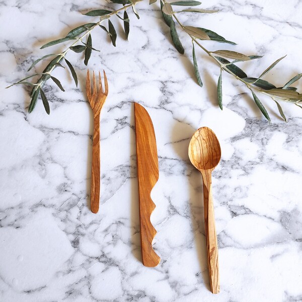 Wood Cutlery Etsy