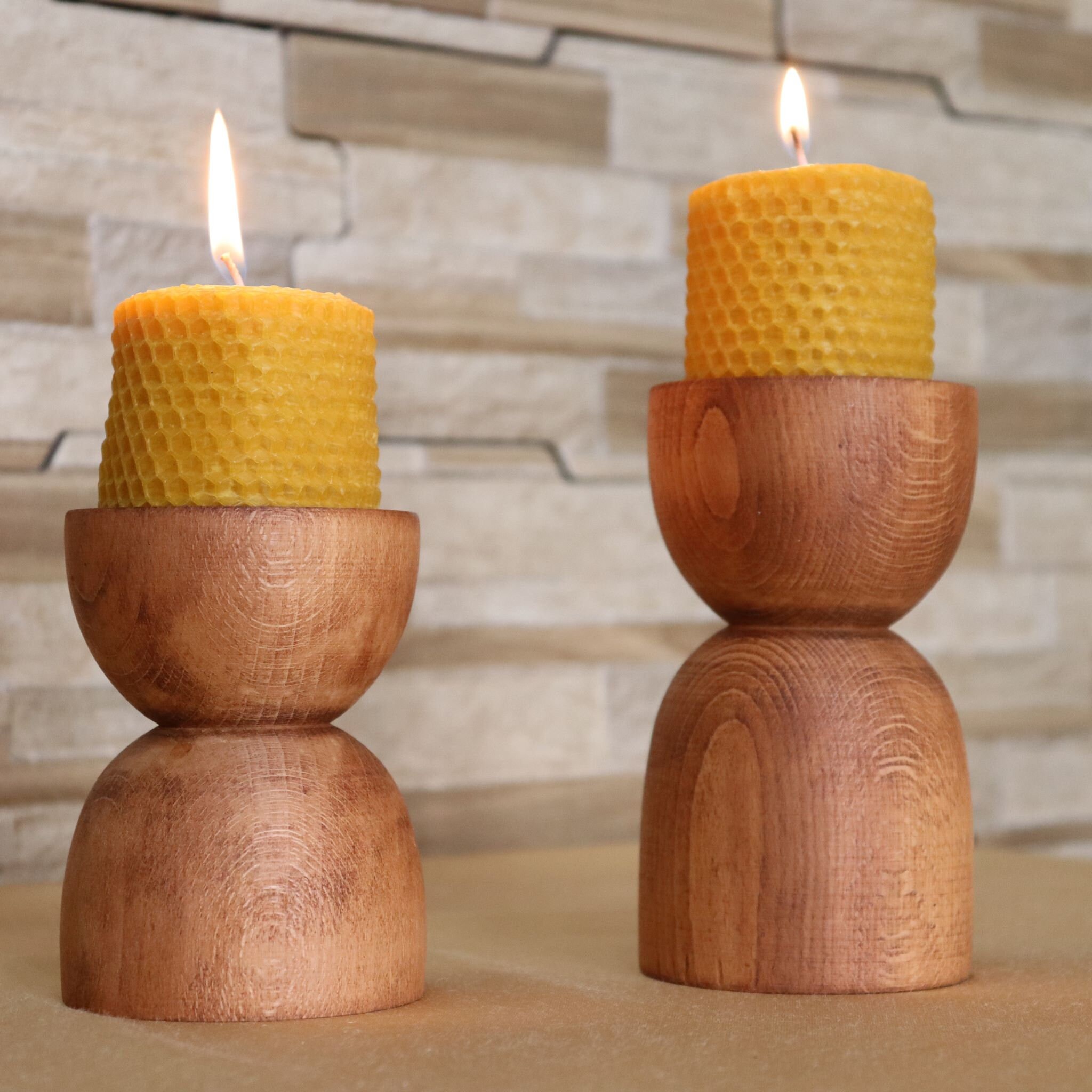 Wooden Candle Holder Sets Modern Candlestick Holder Tea Etsy