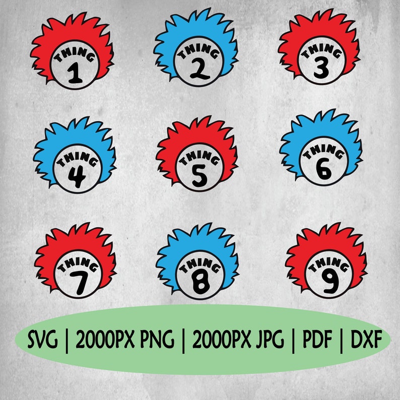 Thing 1 Svg Thing 1 Thing 2 Svg Thing 1 Thing 2 Png Thing | Etsy
