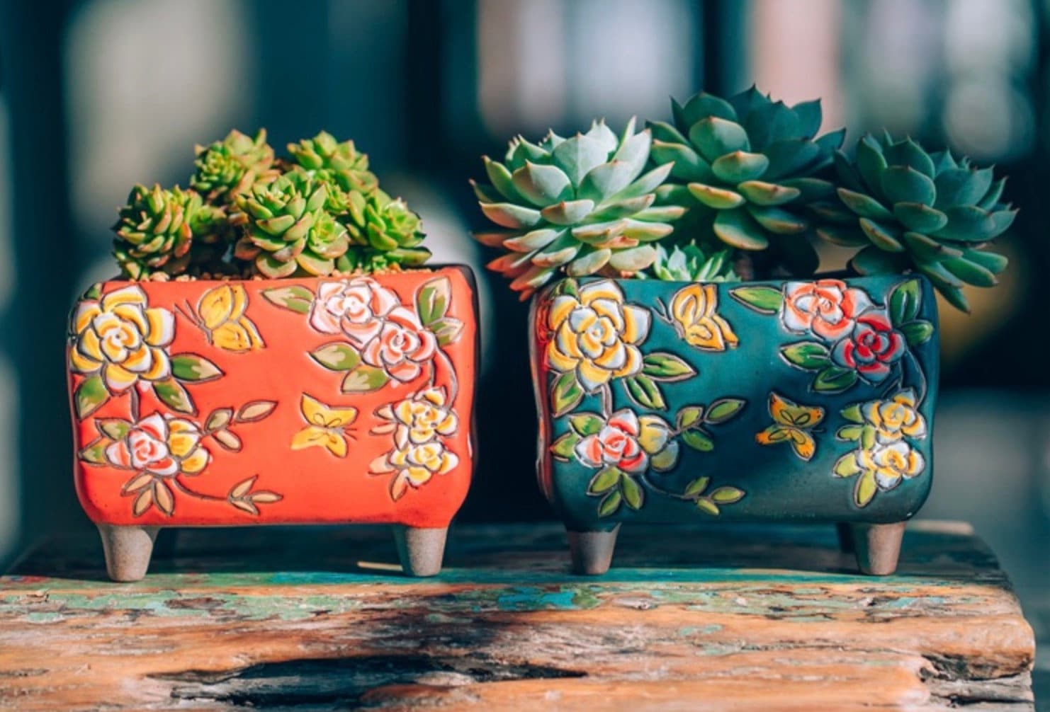 Designer Hand Painted Ceramic Planter House Warming Gift Etsy Australia