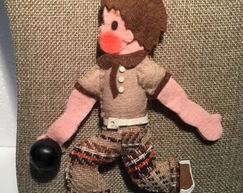Bowling Spaß handgemachte gefüllte Filz Urlaub Figur Ornament