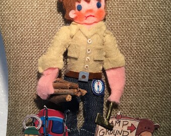 Campout Time handgemachter Stofffilz Urlaub Figur Ornament