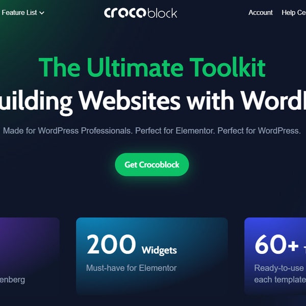 Crocoblock Jet Plug-ins mit Lizenzschlüssel + Crocoblock Experte + Lebenslange Auto Updates + Ultimatives Toolkit für Elementor und Gutenberg