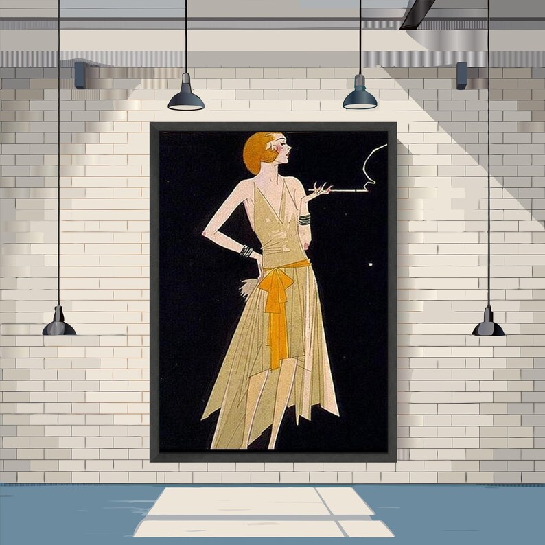 Vintage 1920s Flapper Canvas Print – Art Deco Woman Wall Art, Retro ...
