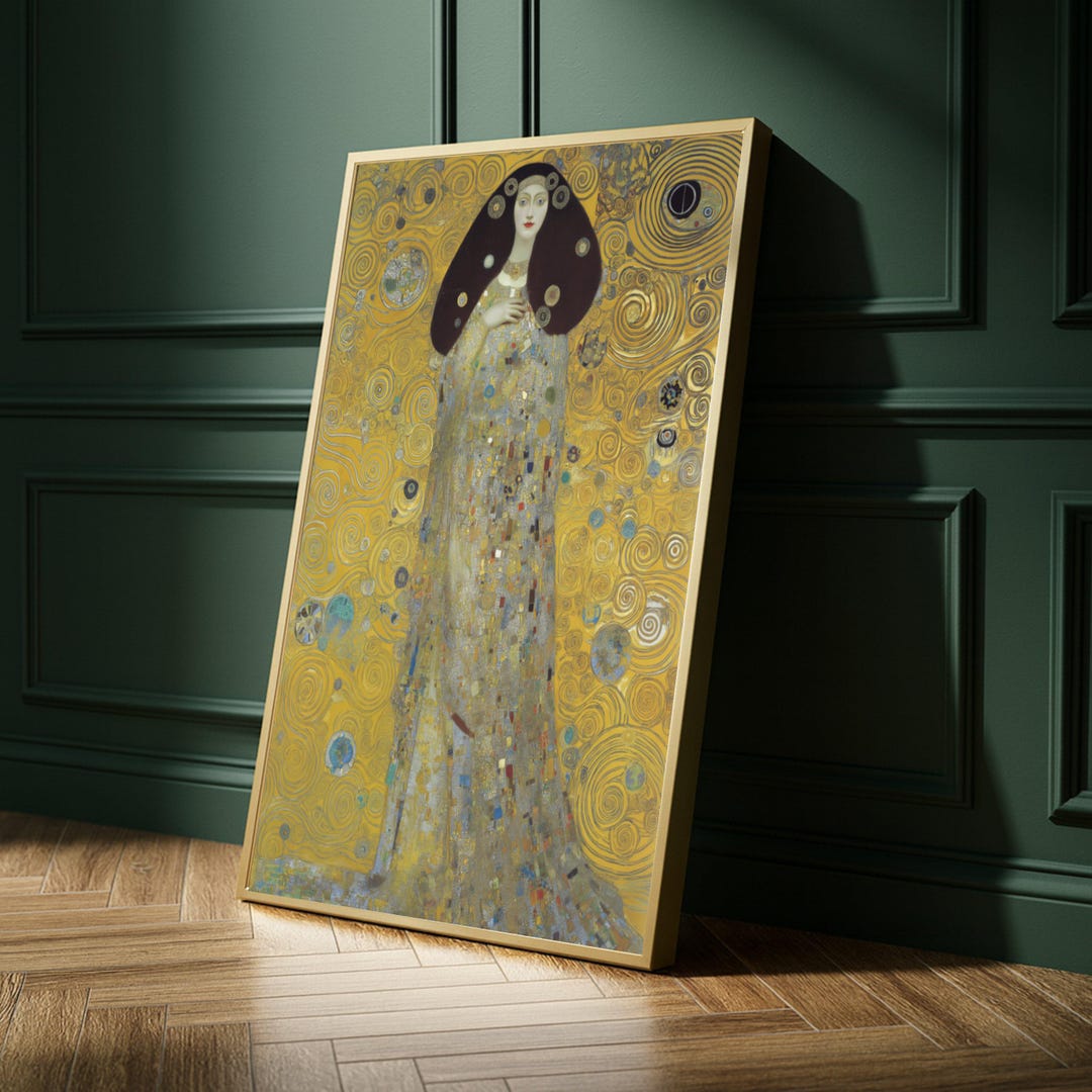 Gustav Klimt Style Canvas Print – Golden Woman Wall Art, Art Nouveau ...